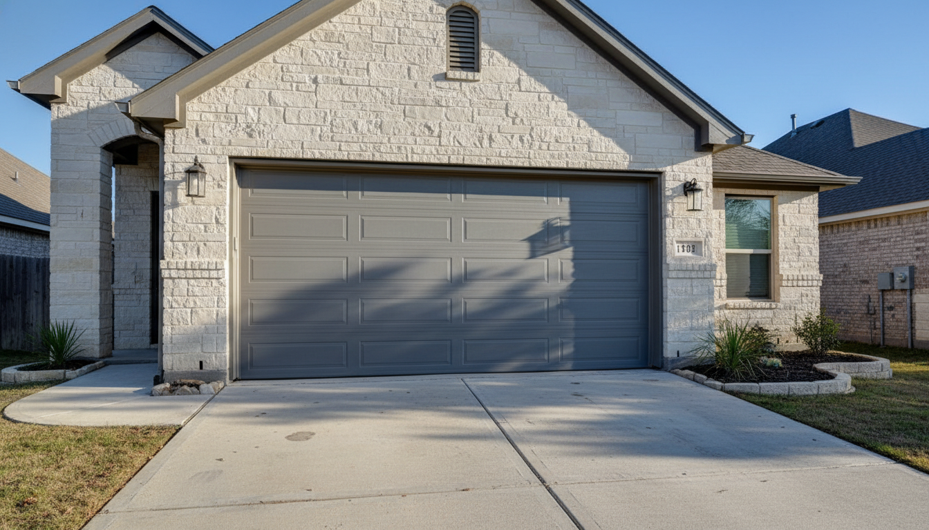 After repair - restored garage door
