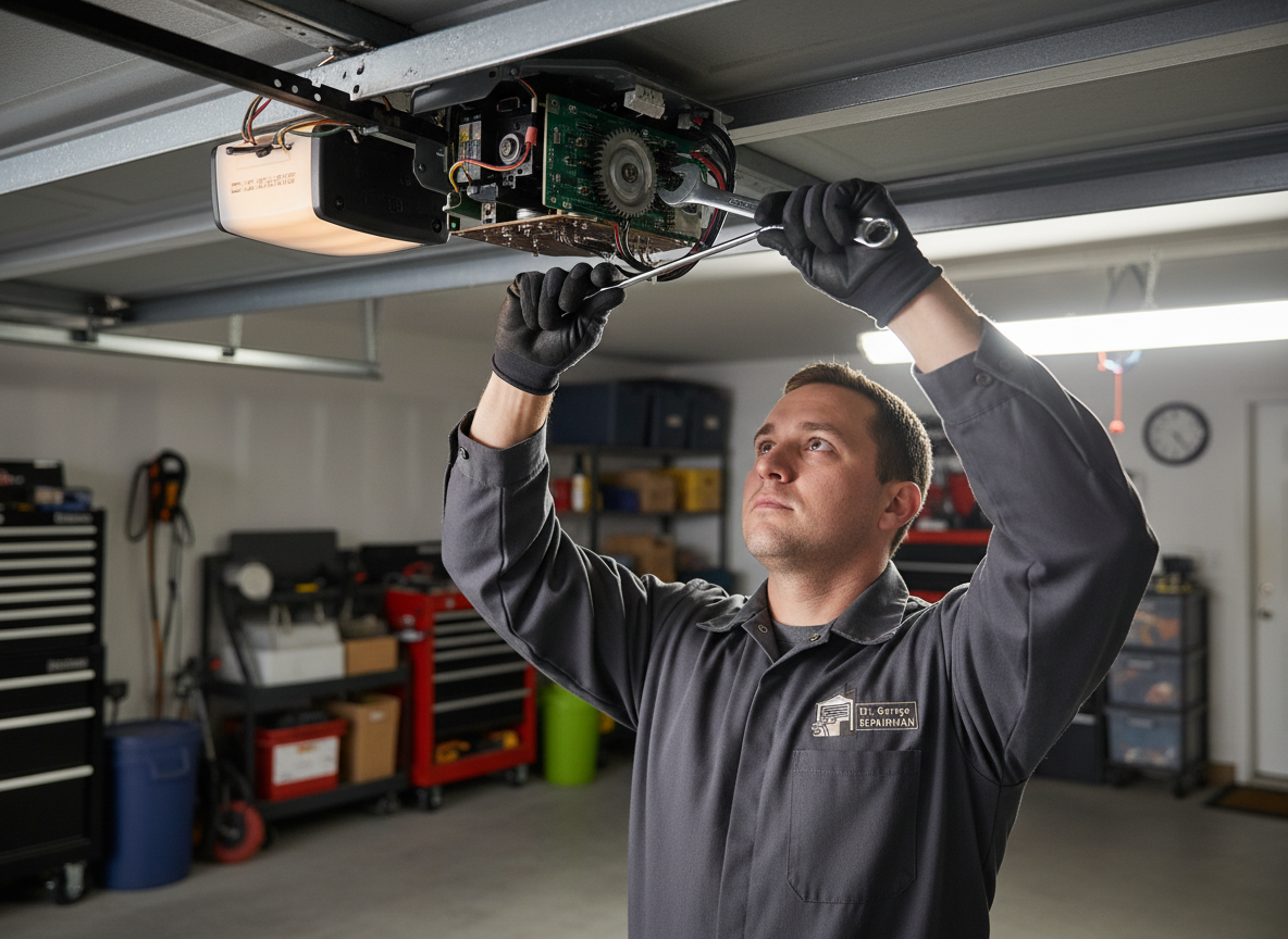 Technician performing repair